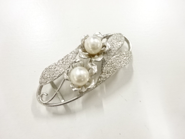 アンティーク　パール帯留め